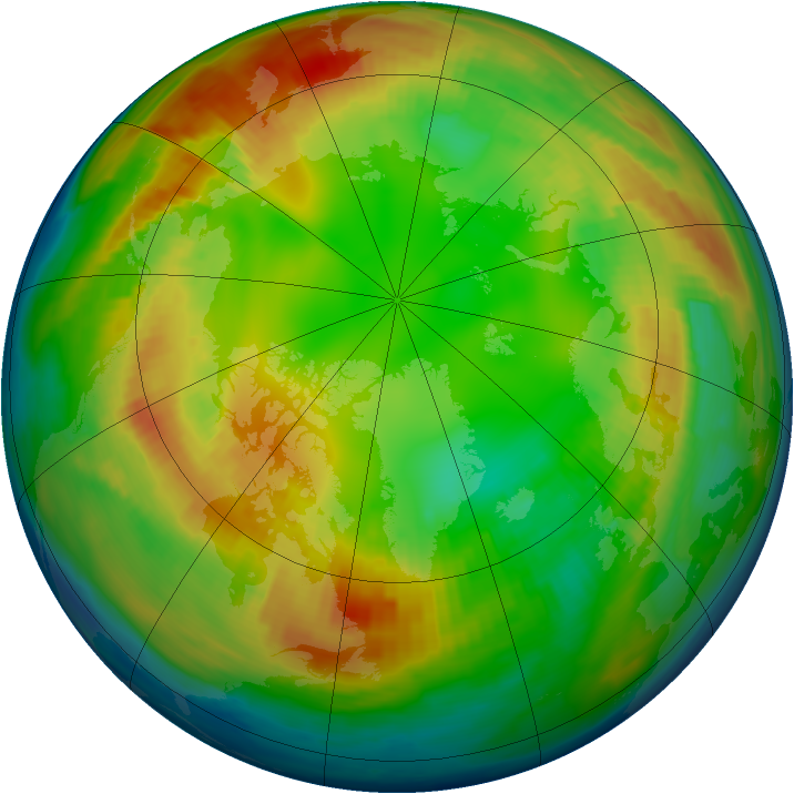 Arctic ozone map for 08 February 1997
